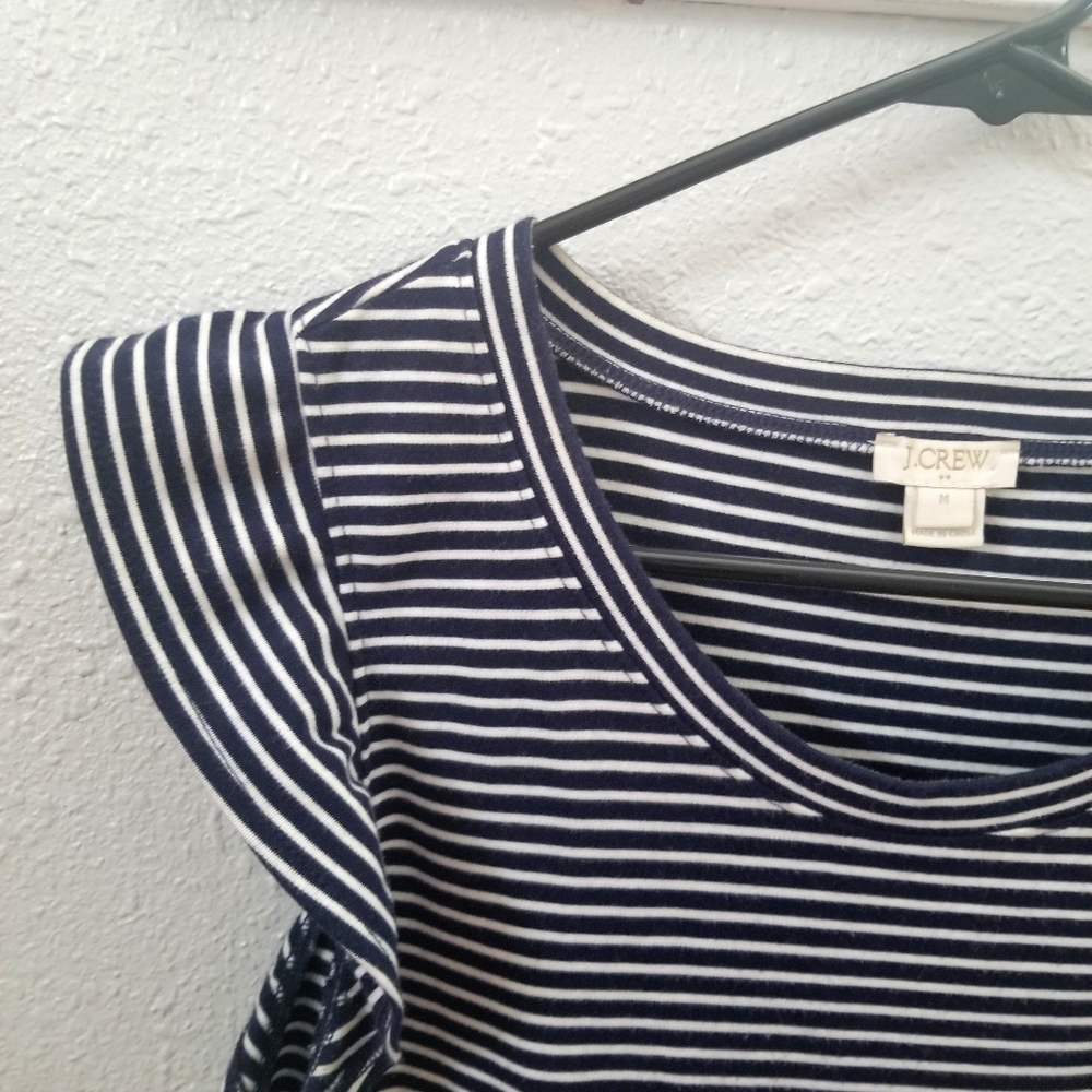 J Crew Factory Striped Ruffle Sleeve Tanktop - Picture 3 of 3